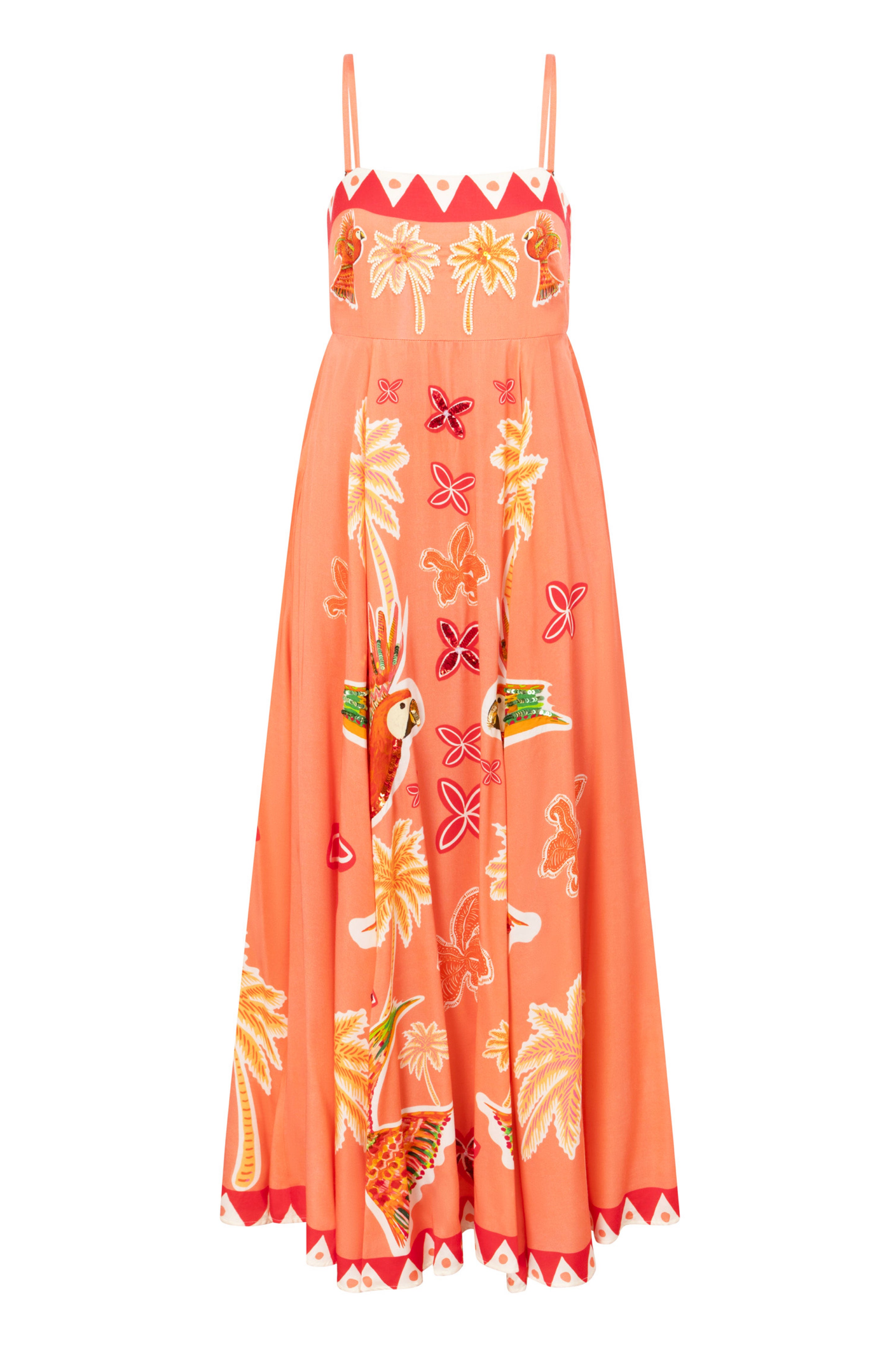 The Parrot Garden Midi Dress