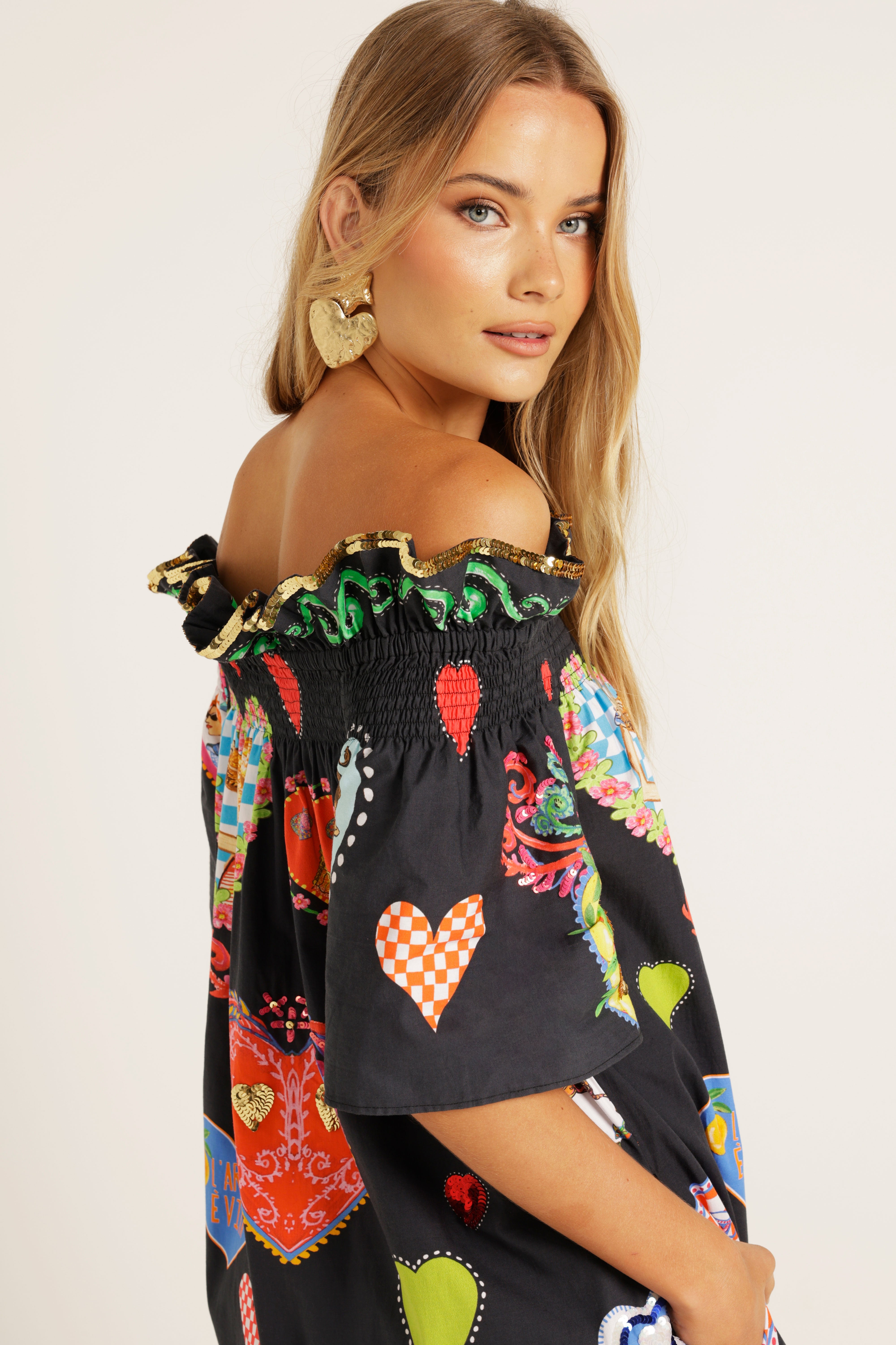 The Ti Amo Off Shoulder Dress