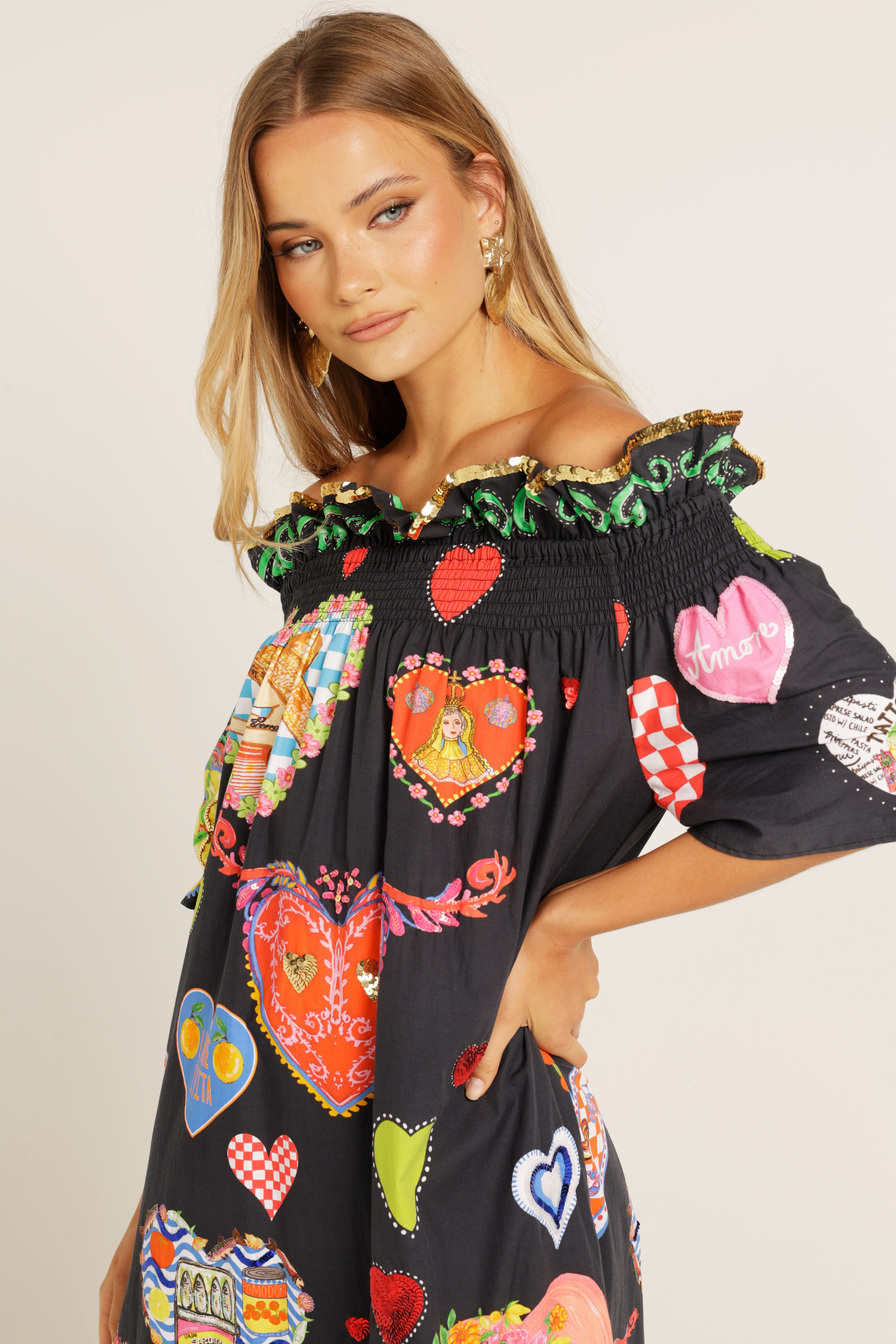 The Ti Amo Off Shoulder Dress
