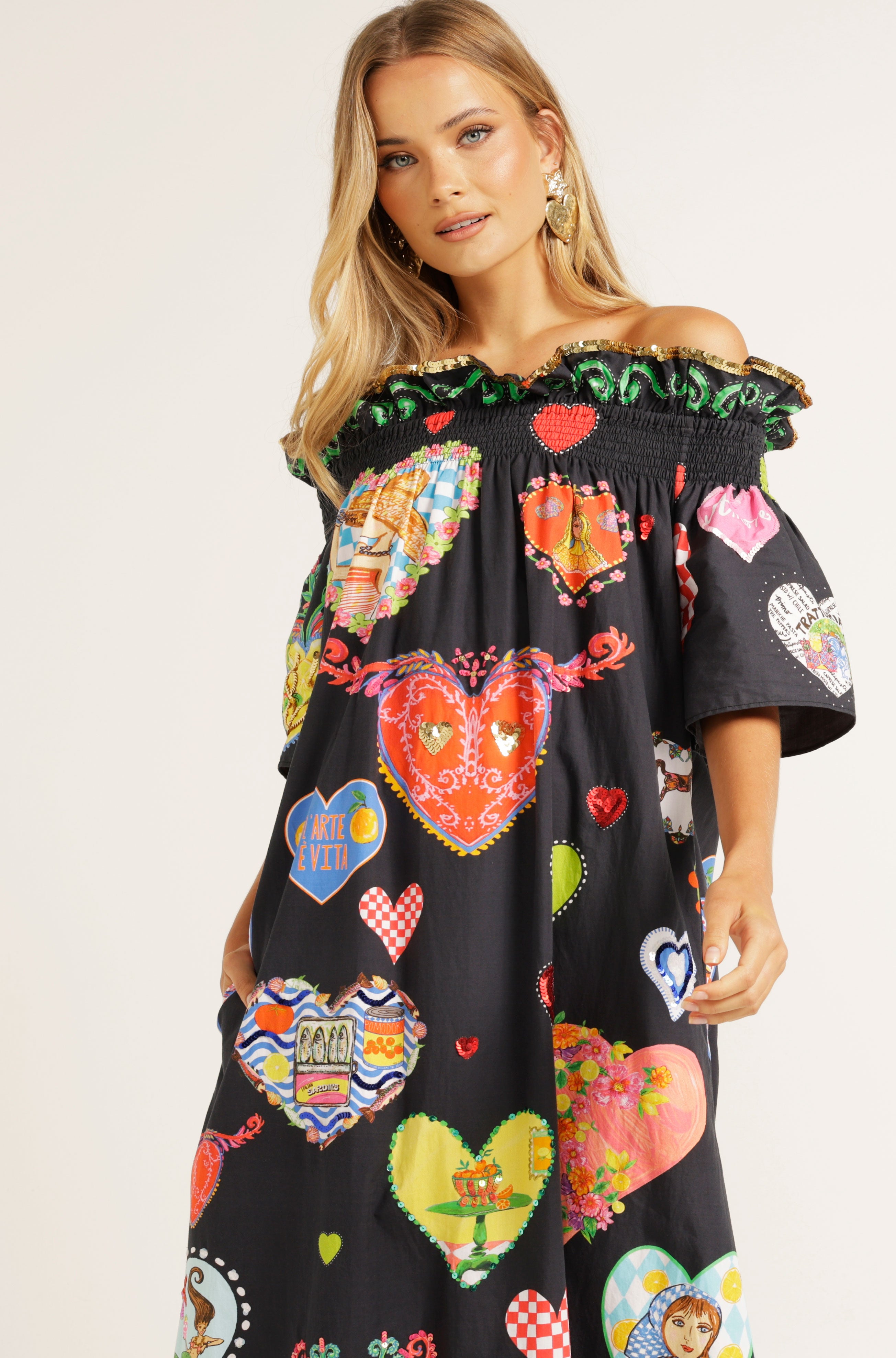 The Ti Amo Off Shoulder Dress