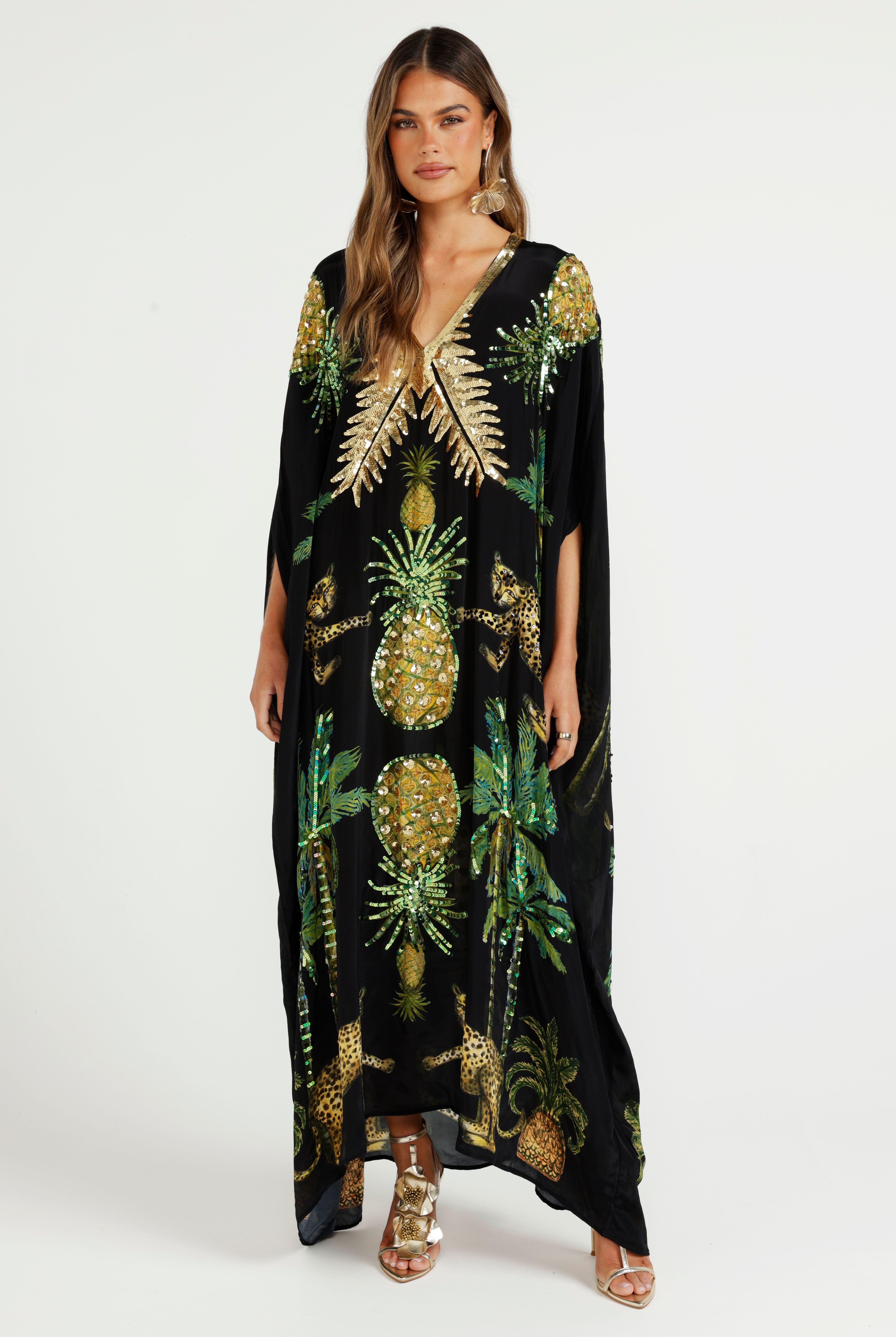 The Cheetah Garden Capelet Kaftan