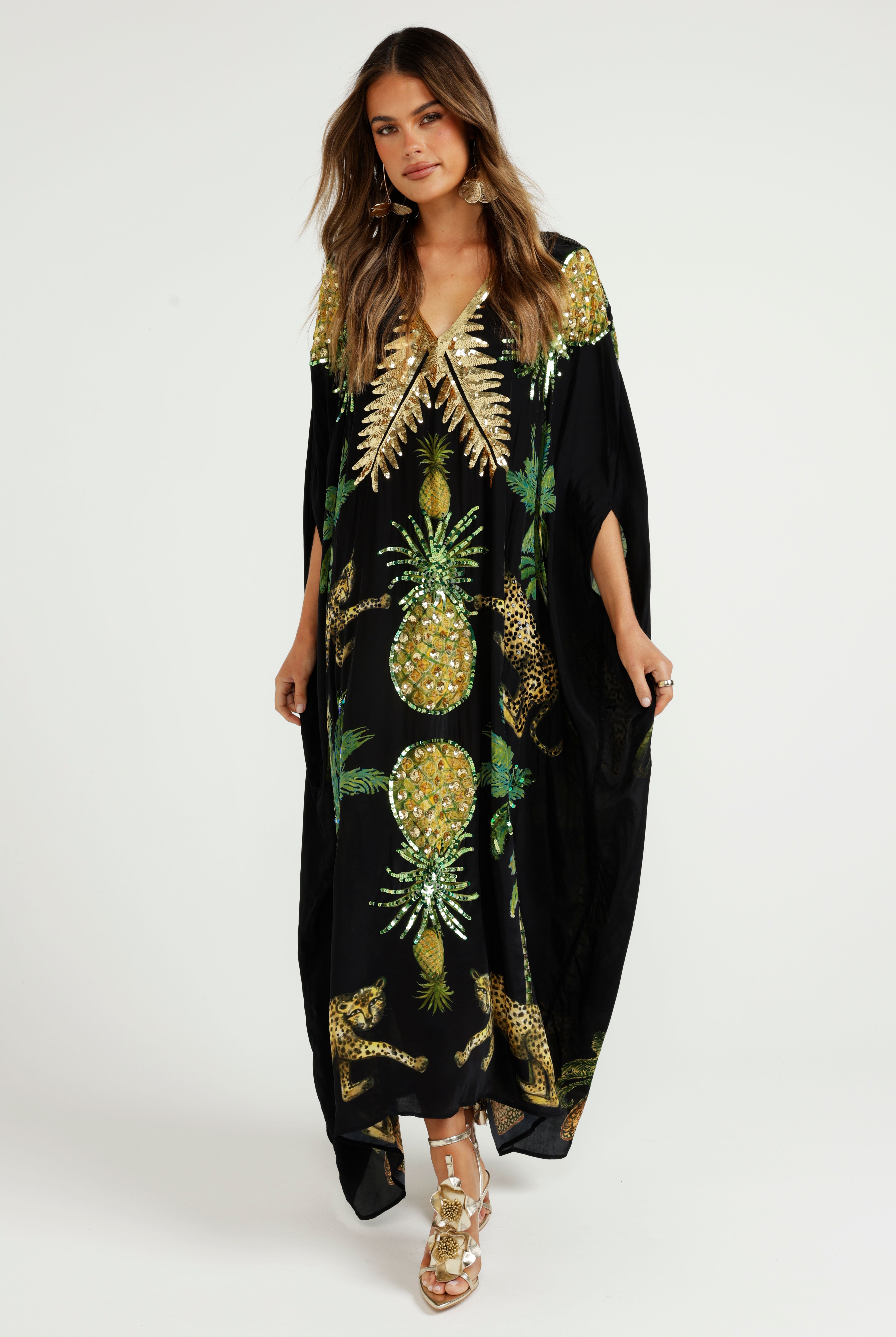 The Cheetah Garden Capelet Kaftan
