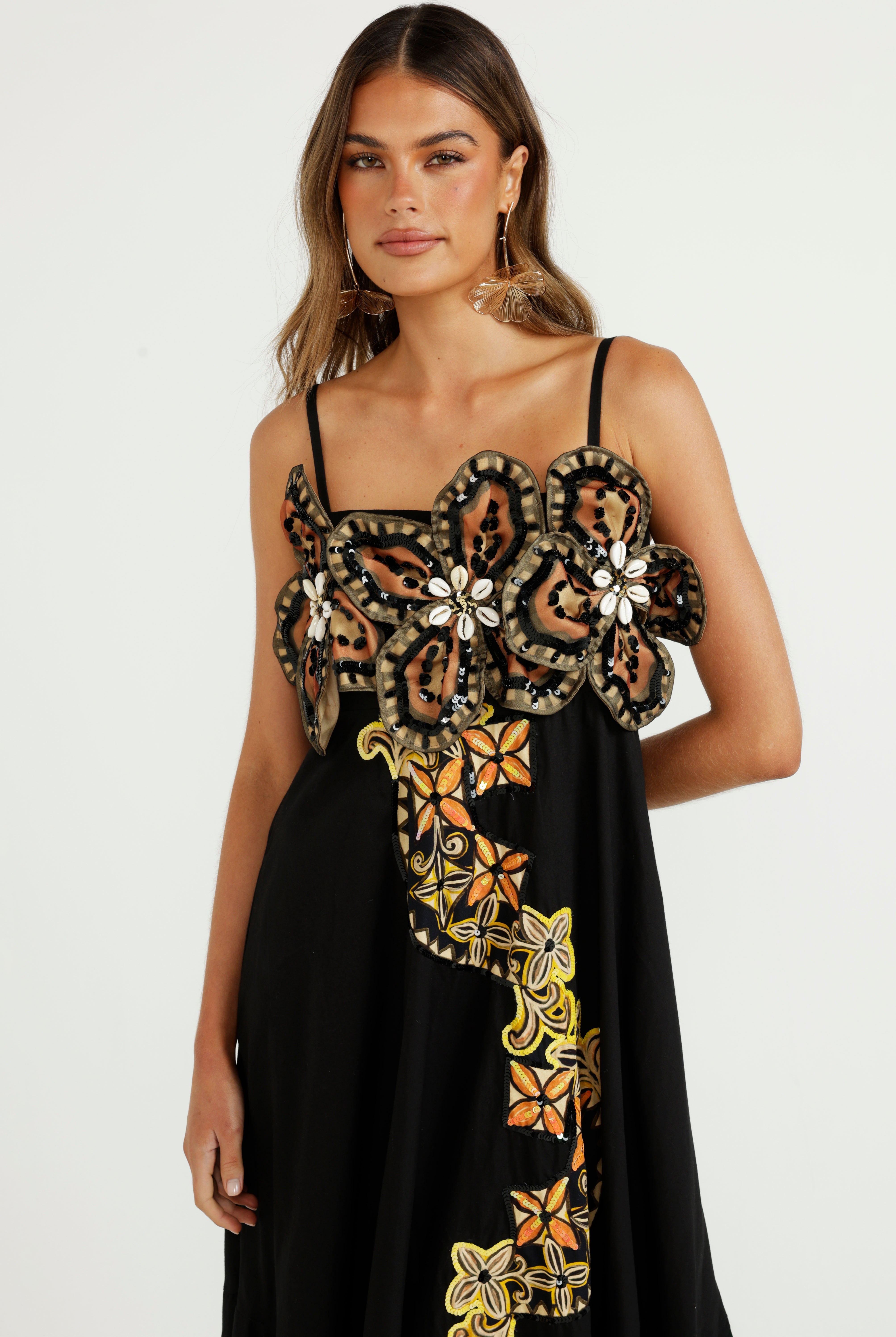 The Midnight Tropics Flower Dress