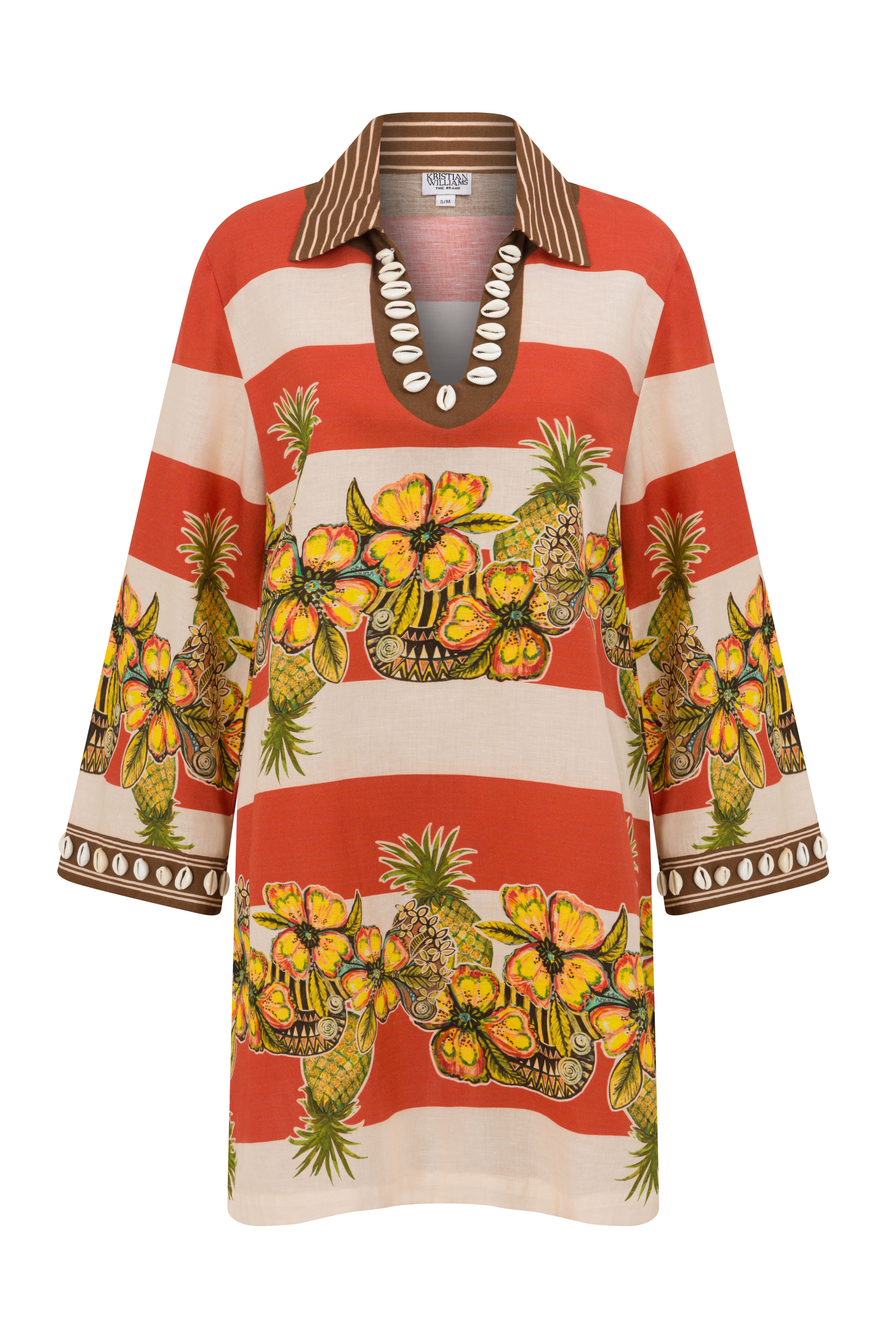 The Calypso Striped Mini Shirtdress