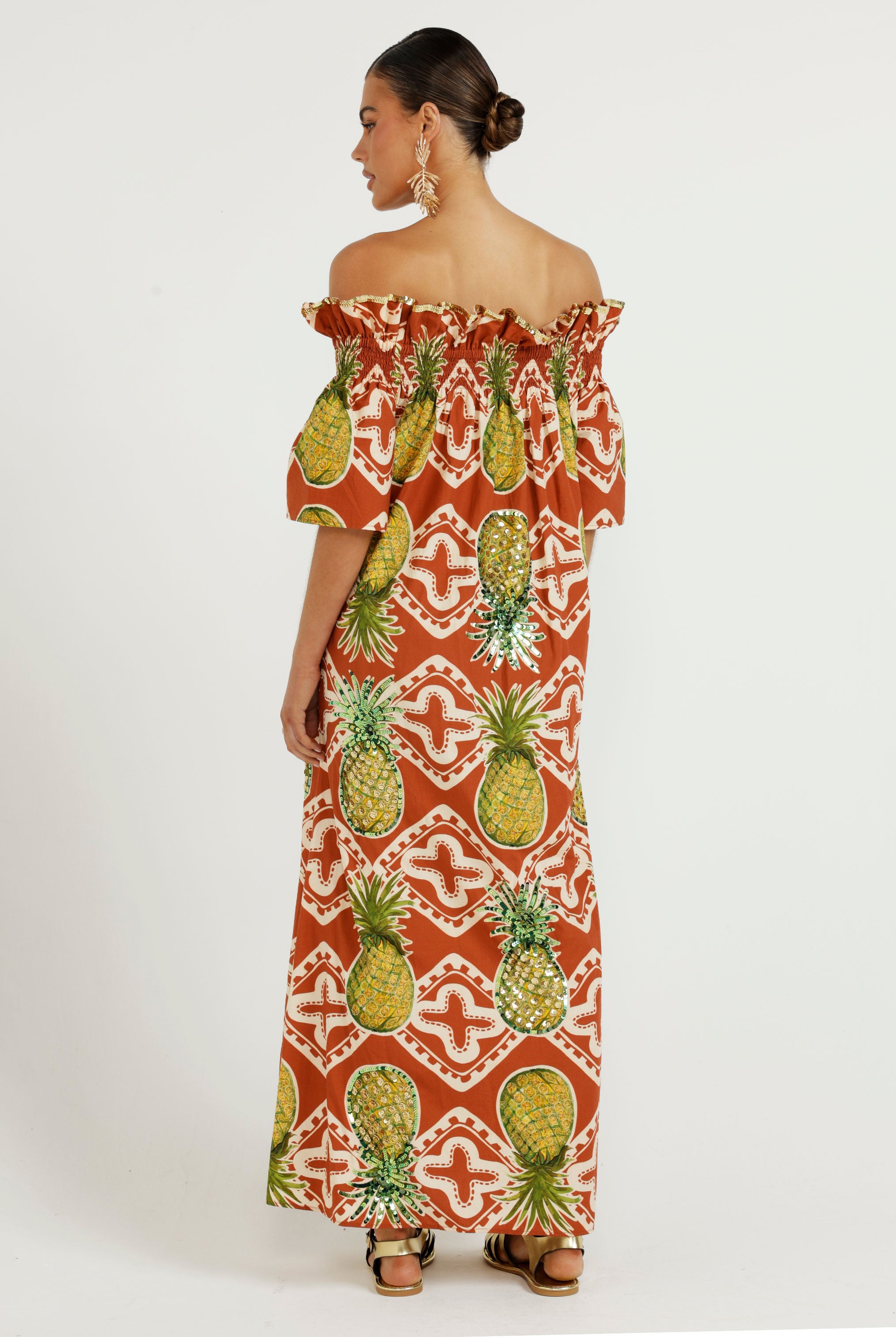 The Pineapple Royale Off Shoulder Dress