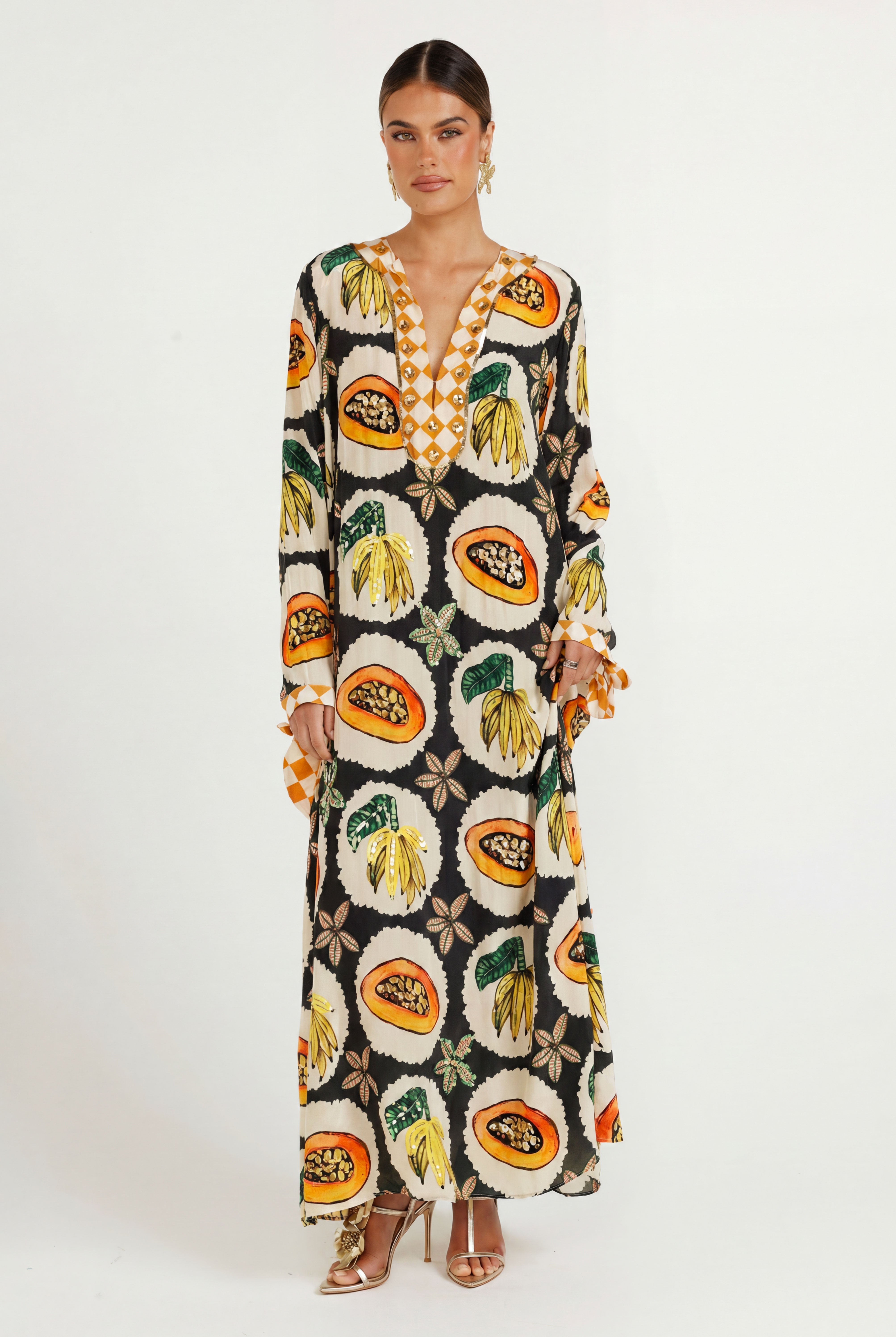 The Papaya Grove Kaftan (Black)