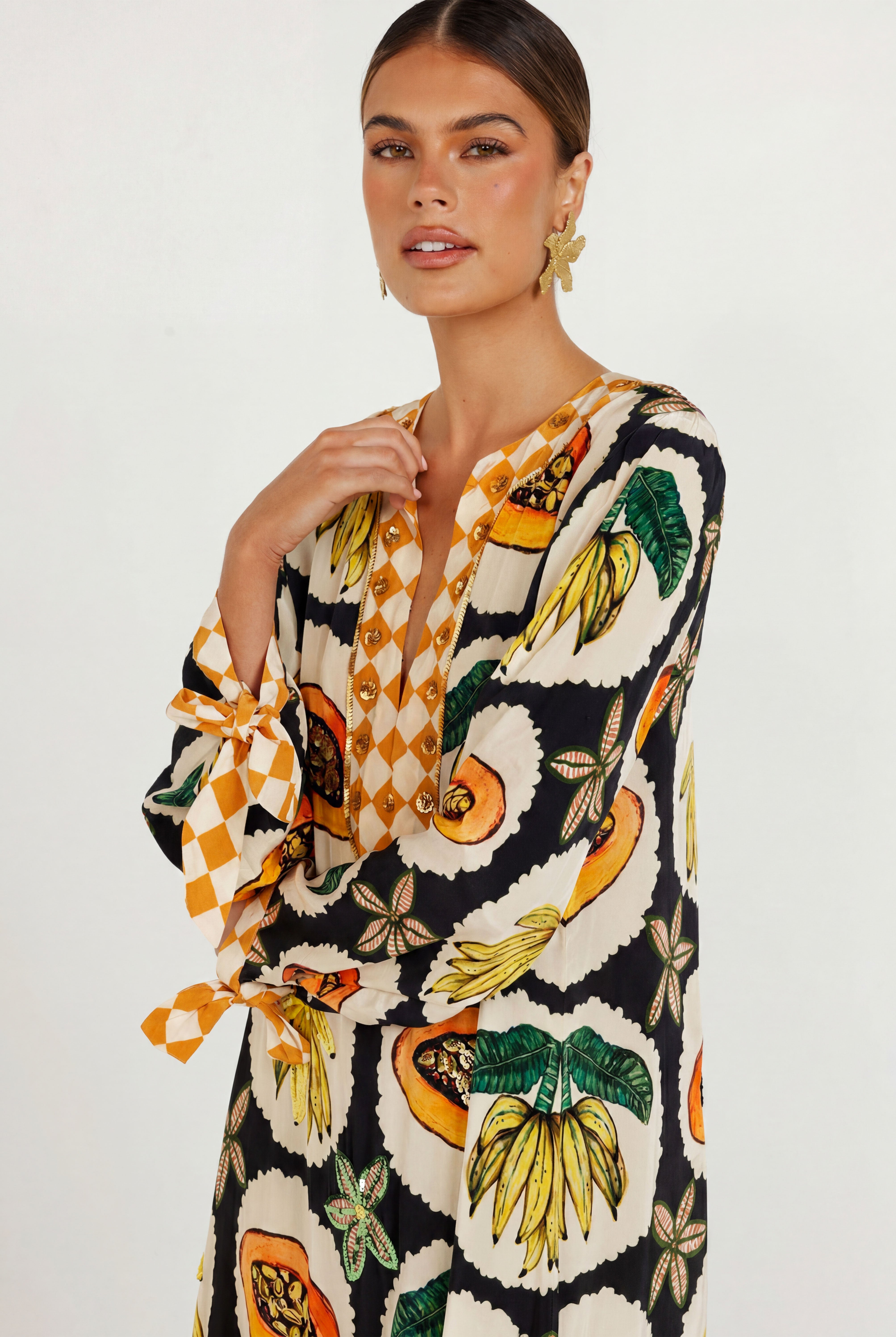 The Papaya Grove Kaftan (Black)