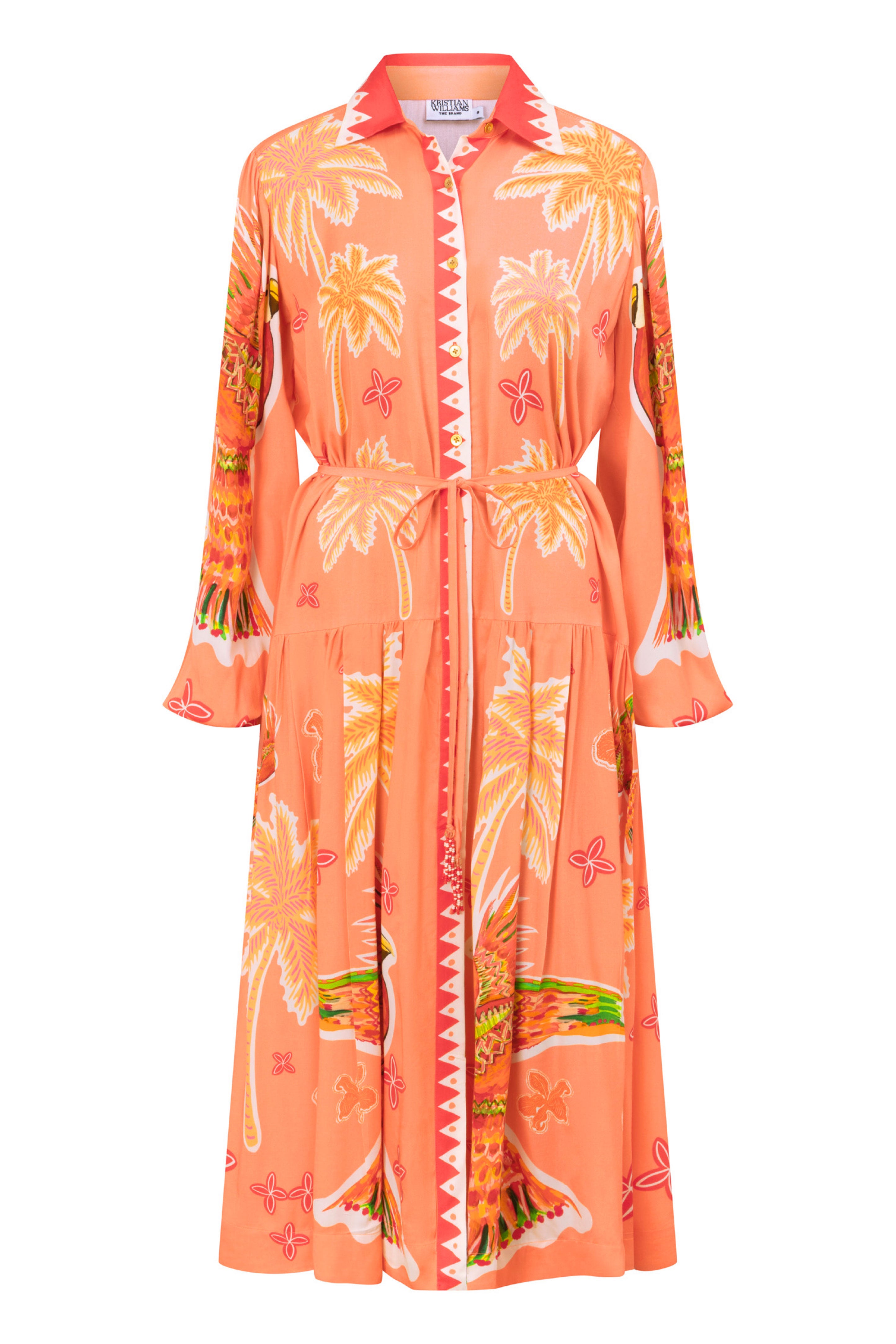 The Parrot Garden Shirt Dress