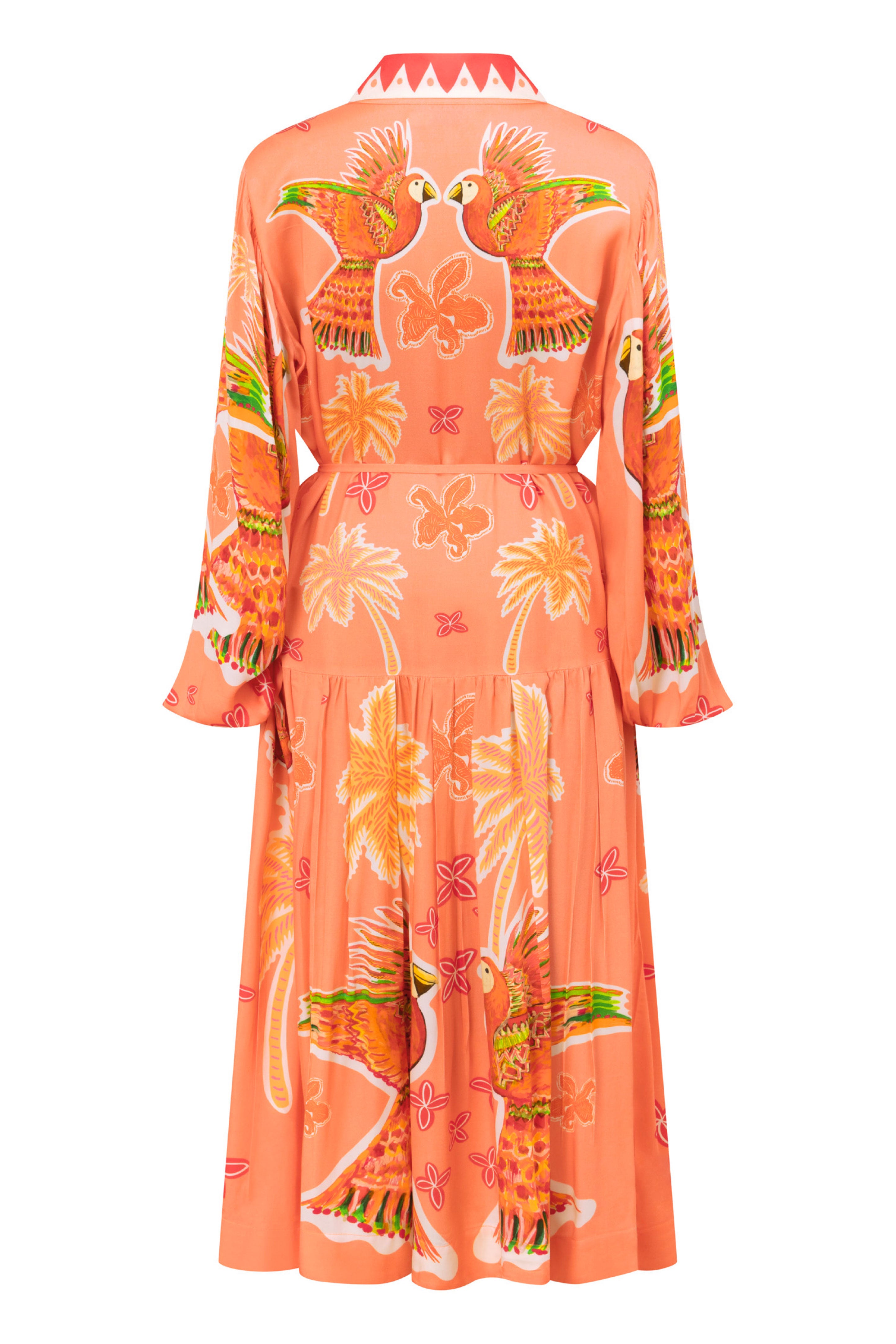 The Parrot Garden Shirt Dress