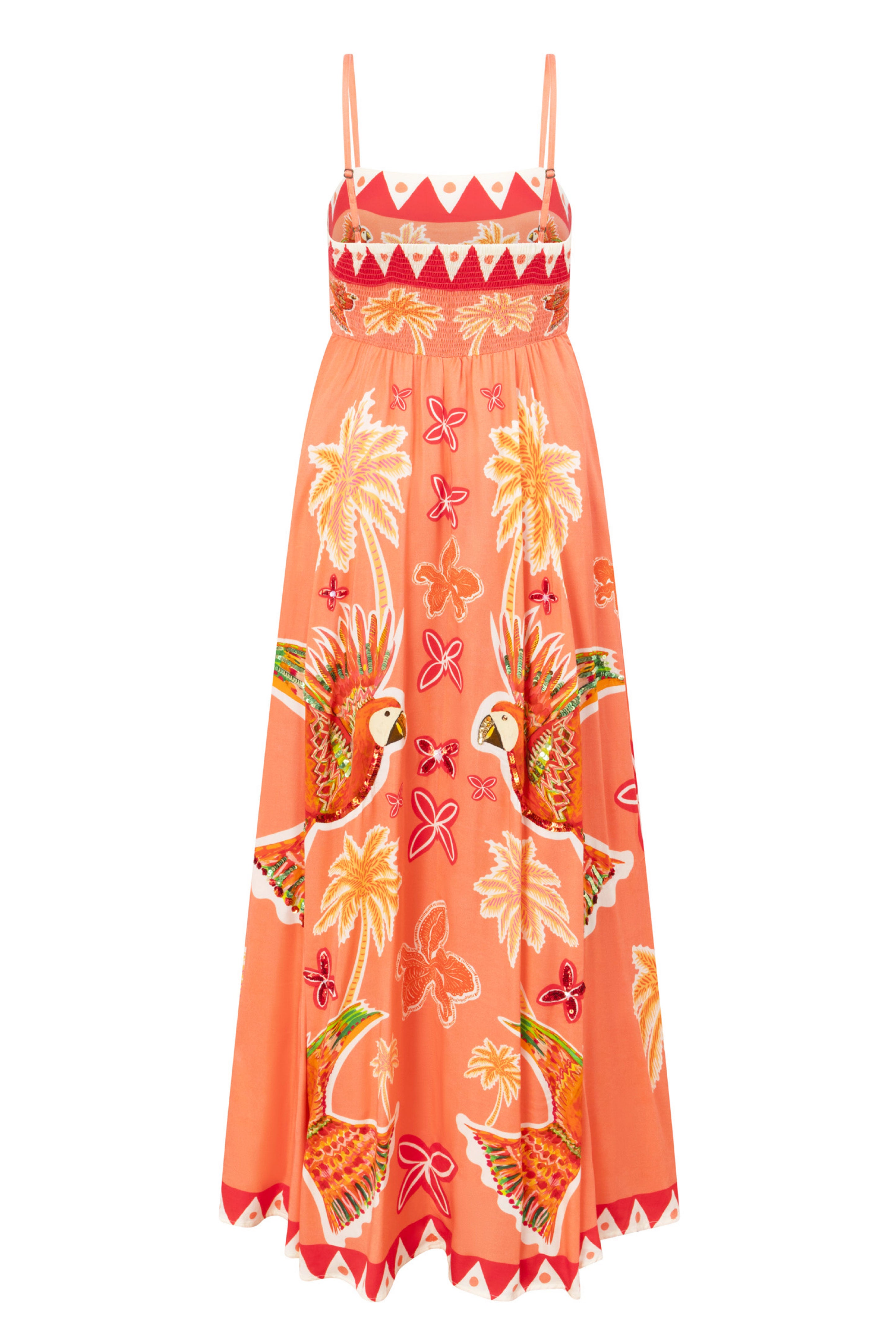 The Parrot Garden Midi Dress