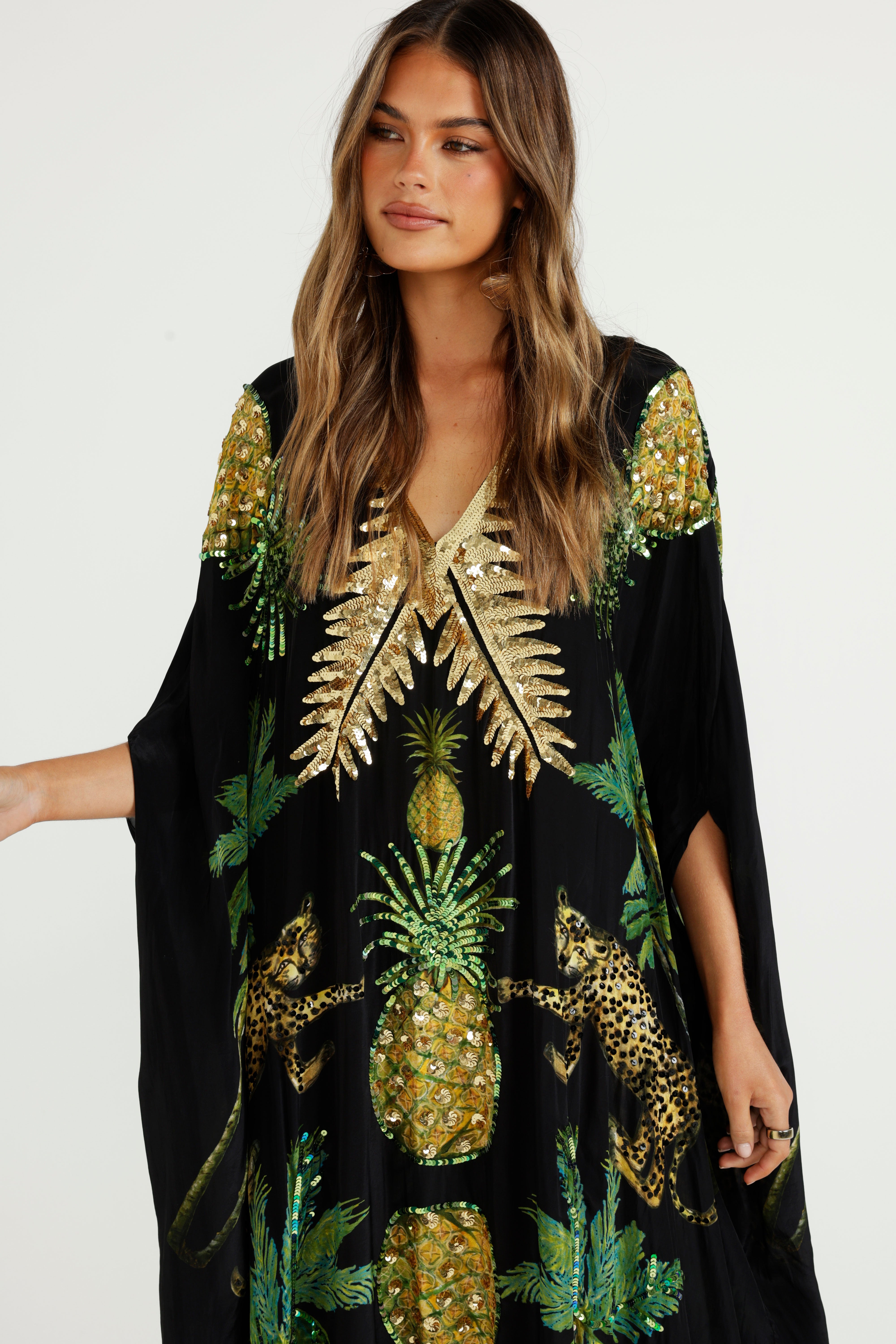 The Cheetah Garden Capelet Kaftan