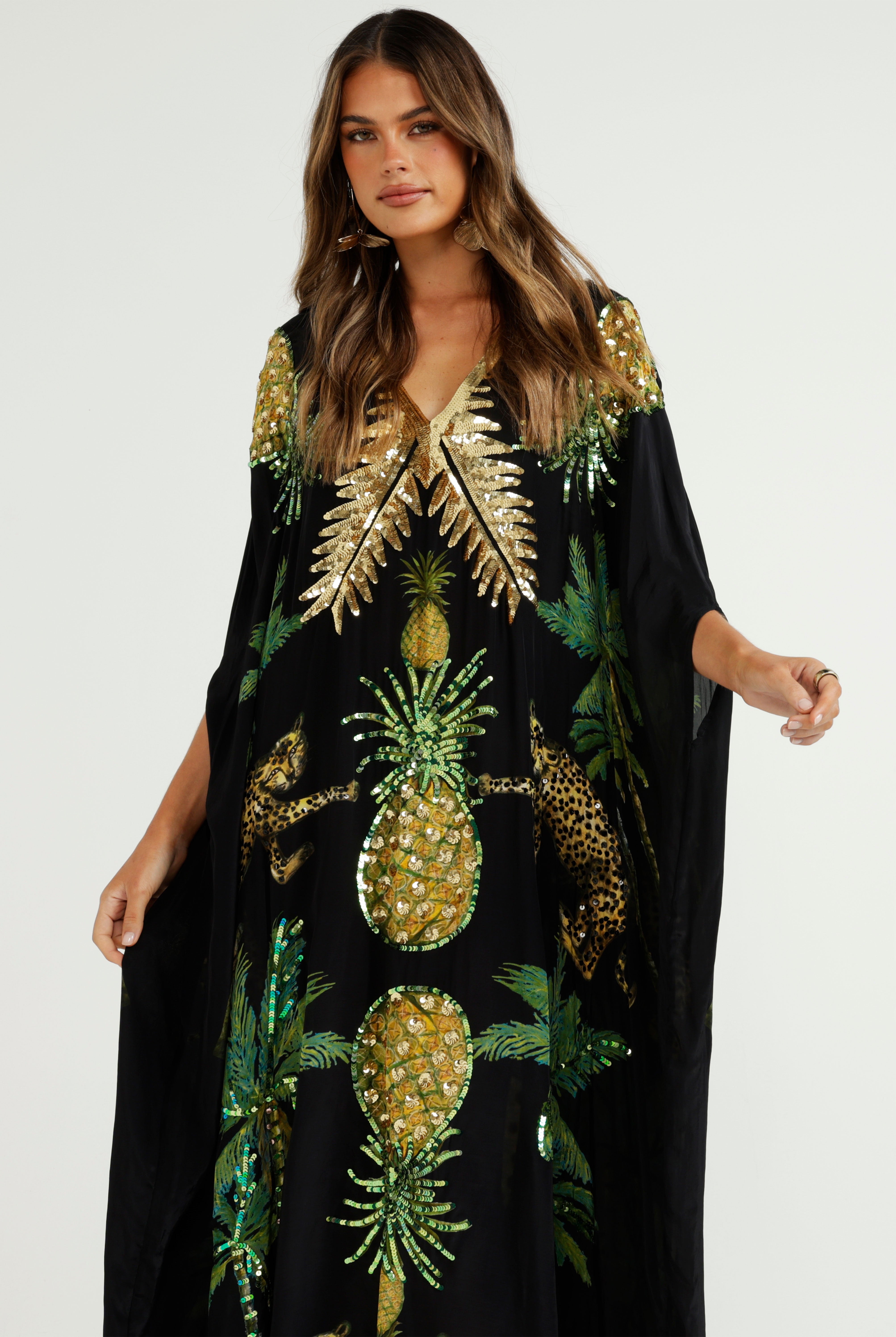The Cheetah Garden Capelet Kaftan