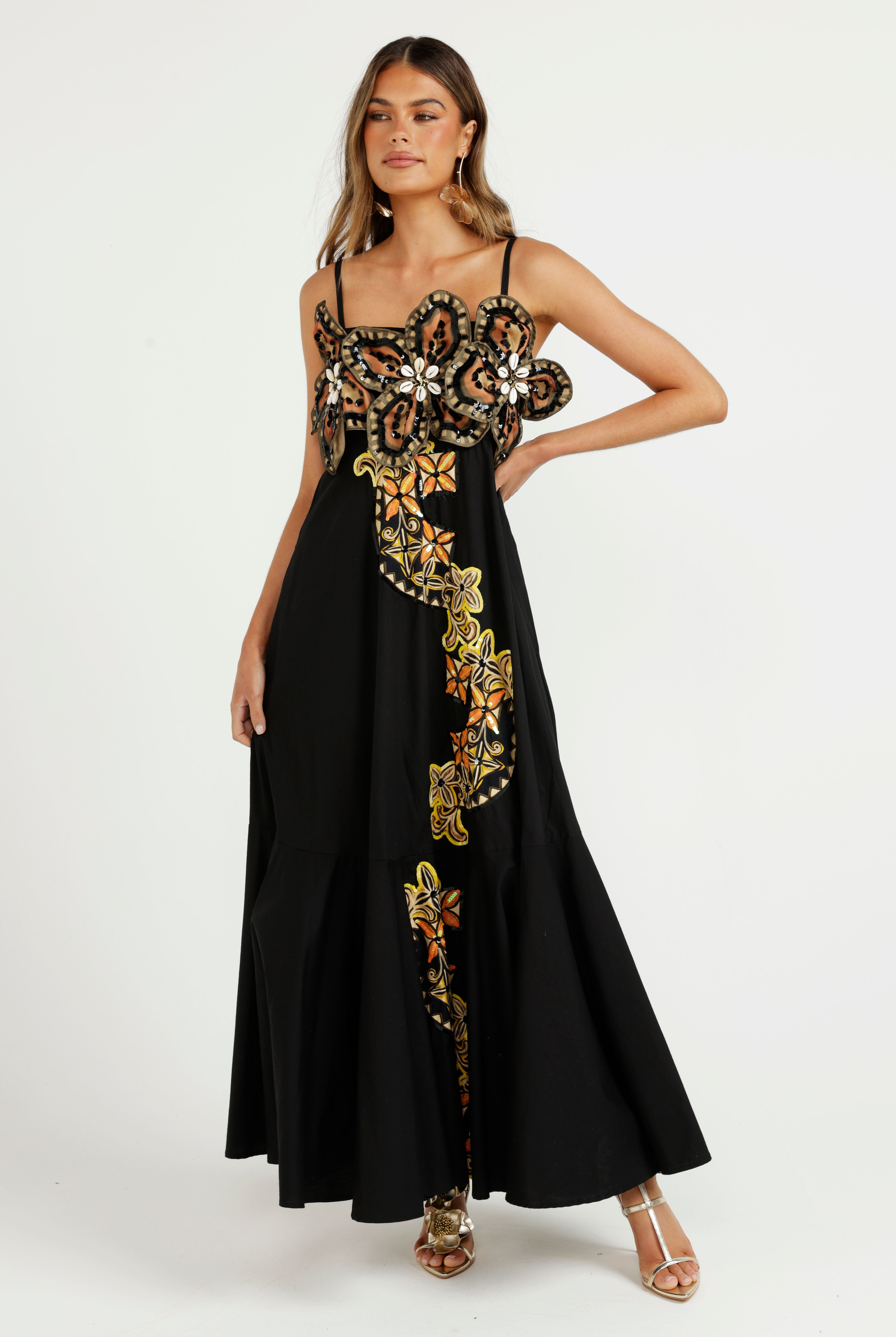 The Midnight Tropics Flower Dress