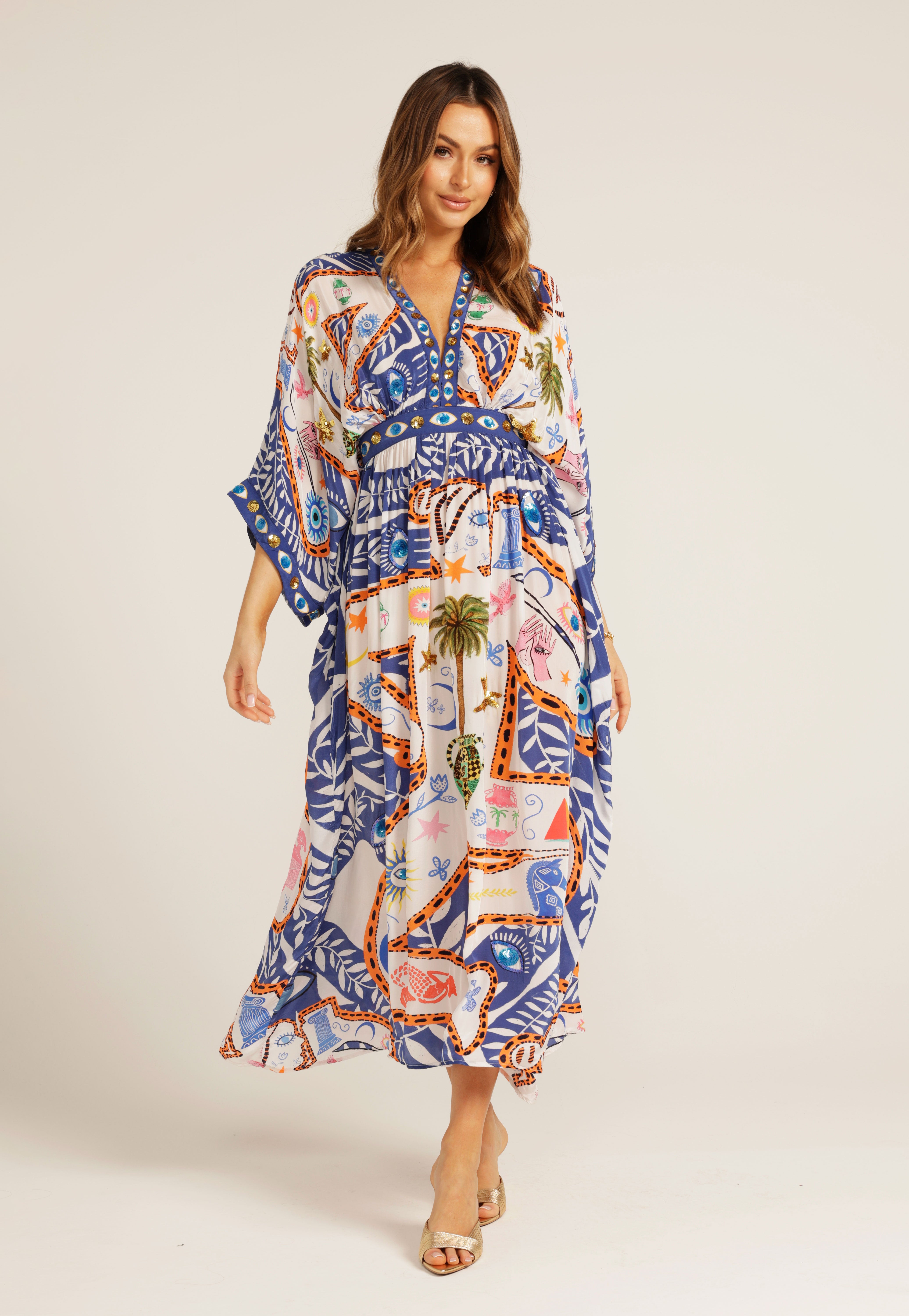 The Anastasia V-Neck Kaftan Dress