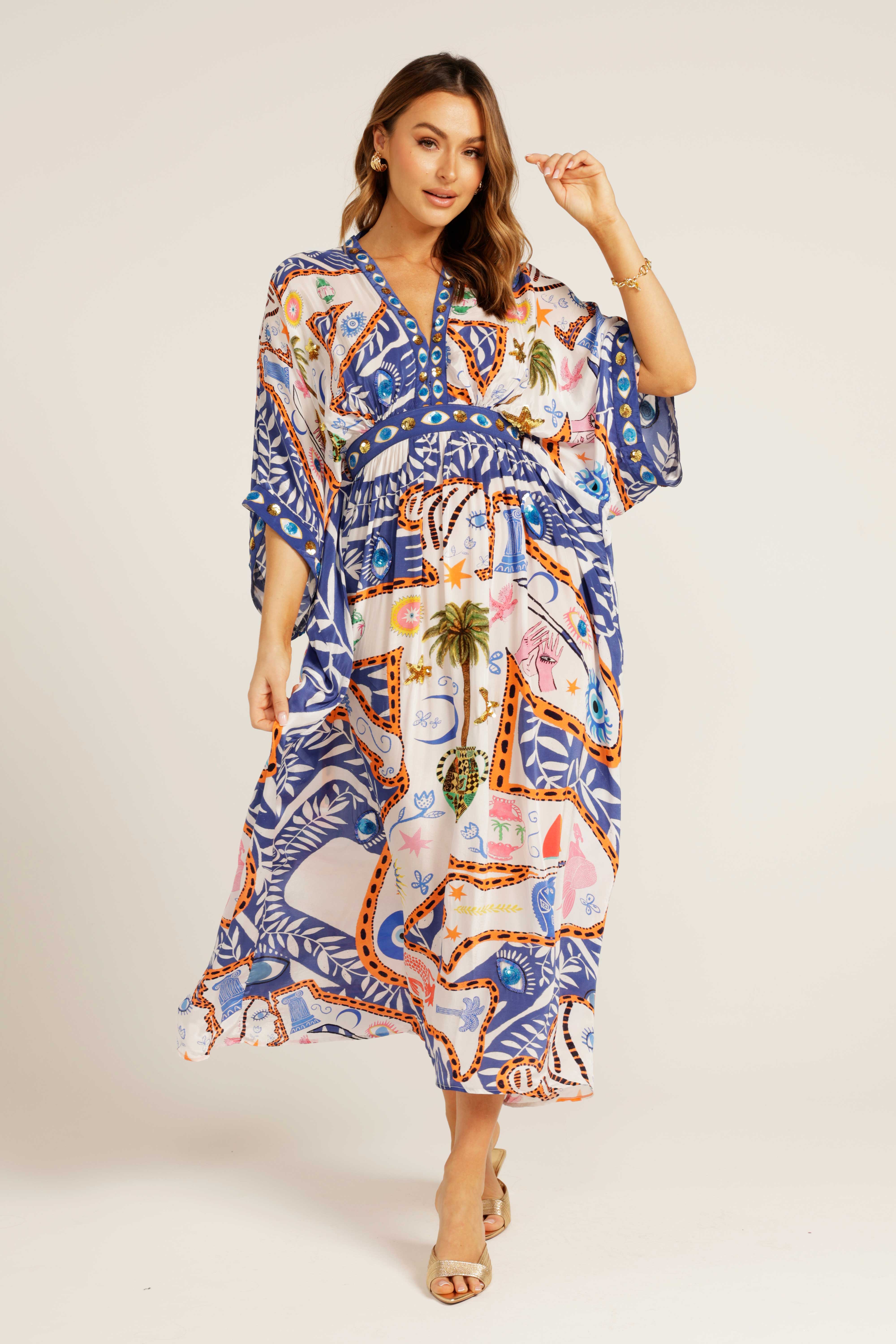 The Anastasia V-Neck Kaftan Dress