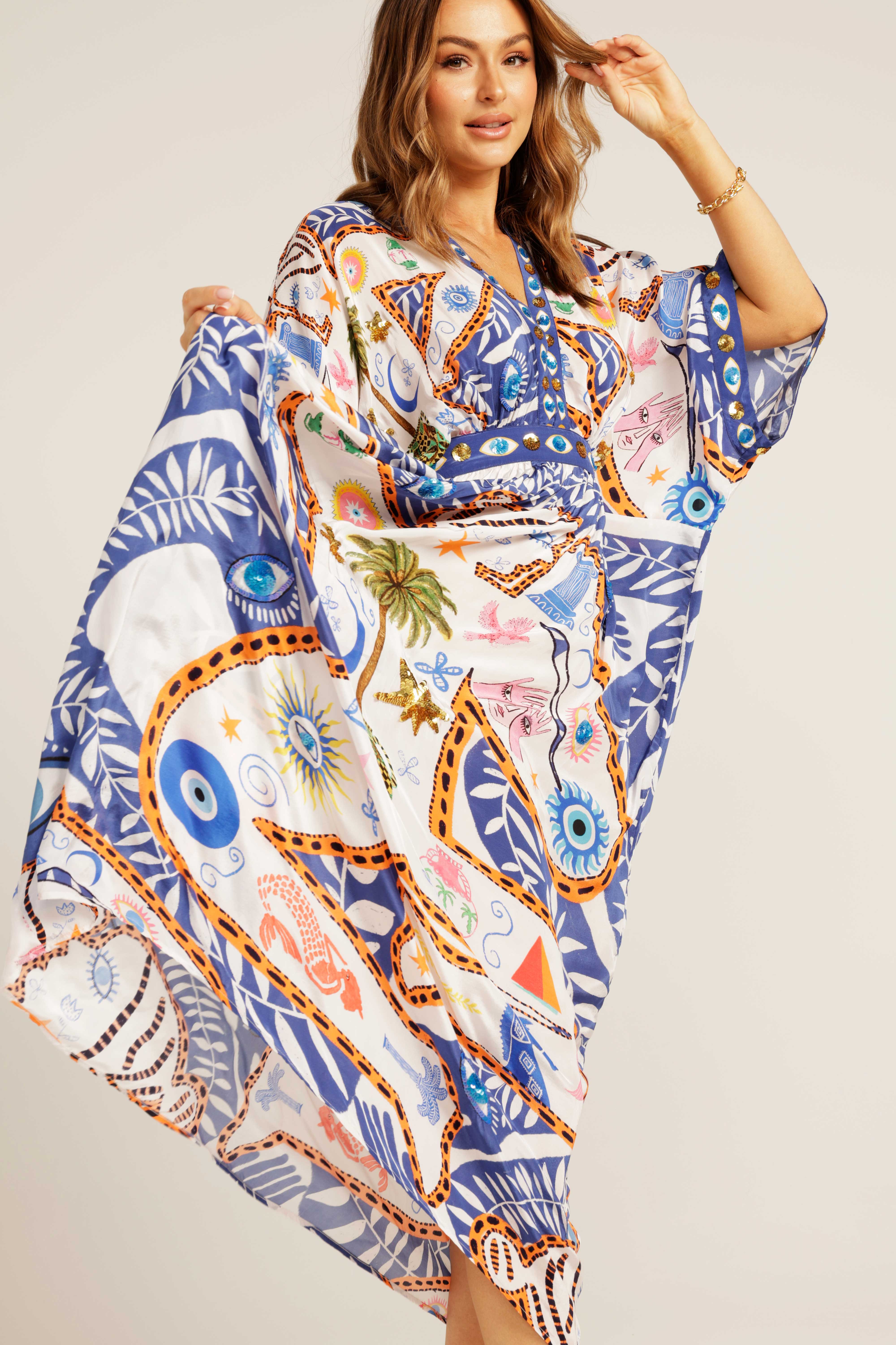 The Anastasia V-Neck Kaftan Dress