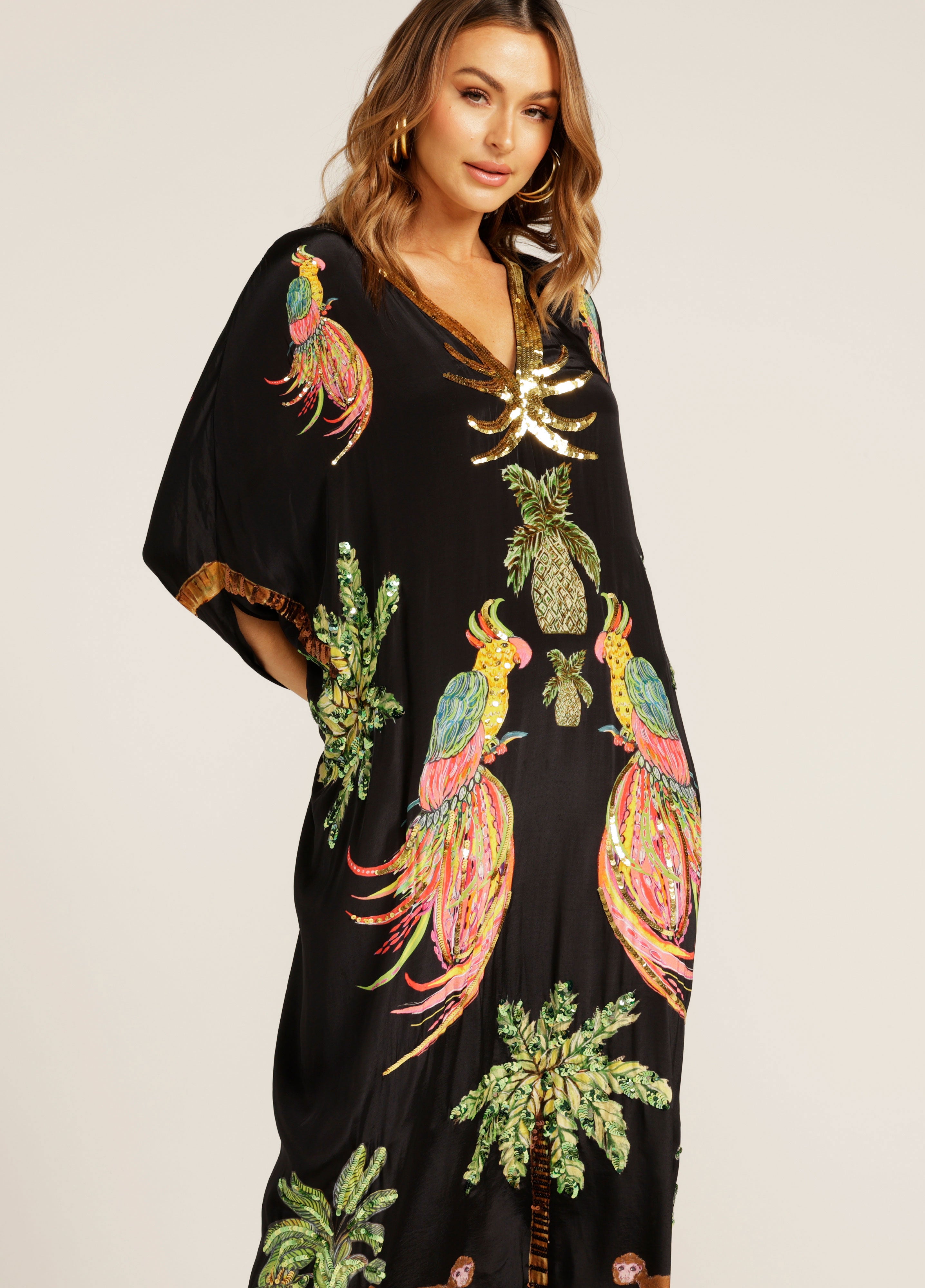 The Mairette Capelet Kaftan (Black)