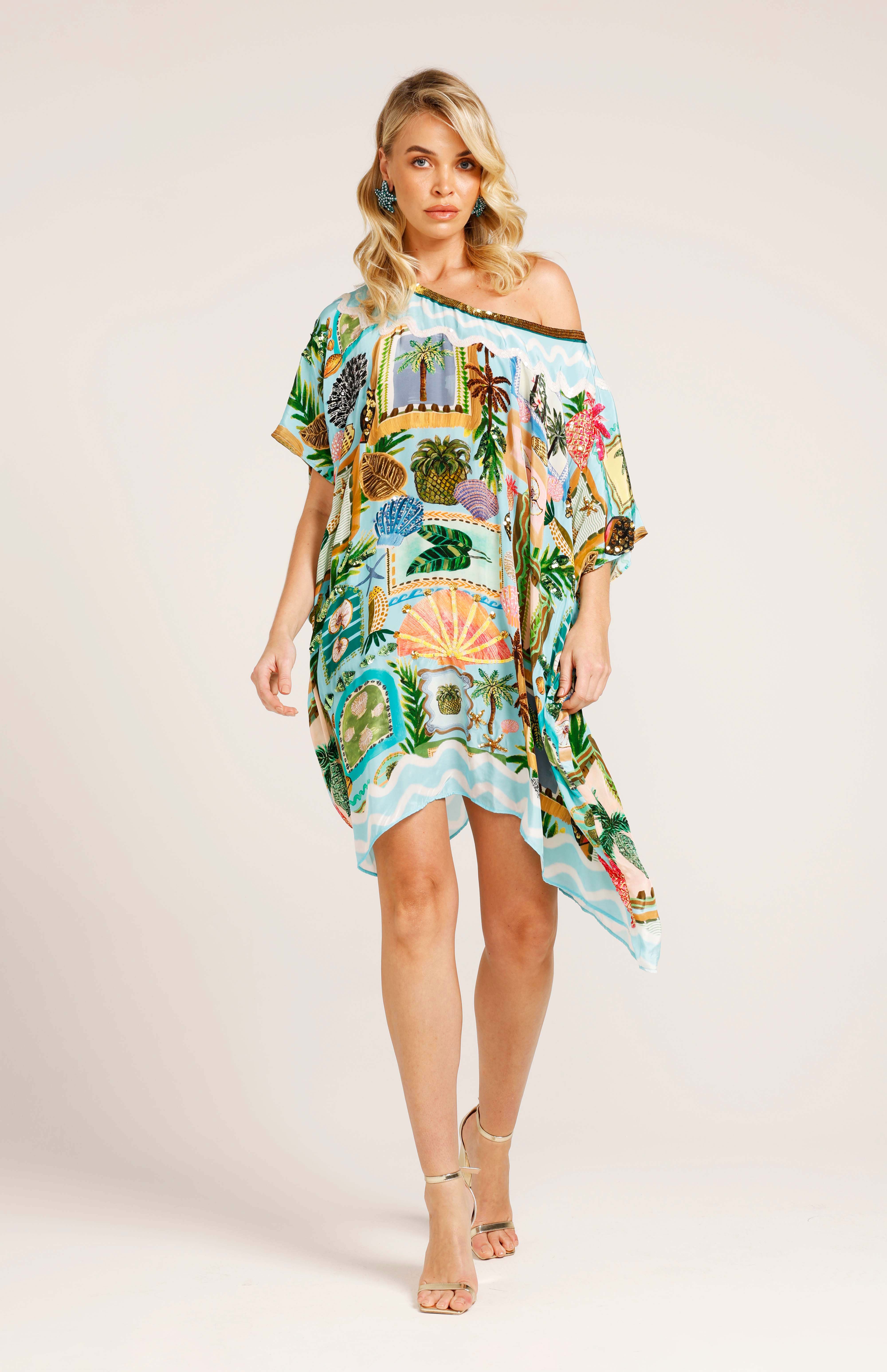 The Beach Shack Round Neck Kaftan (Short)