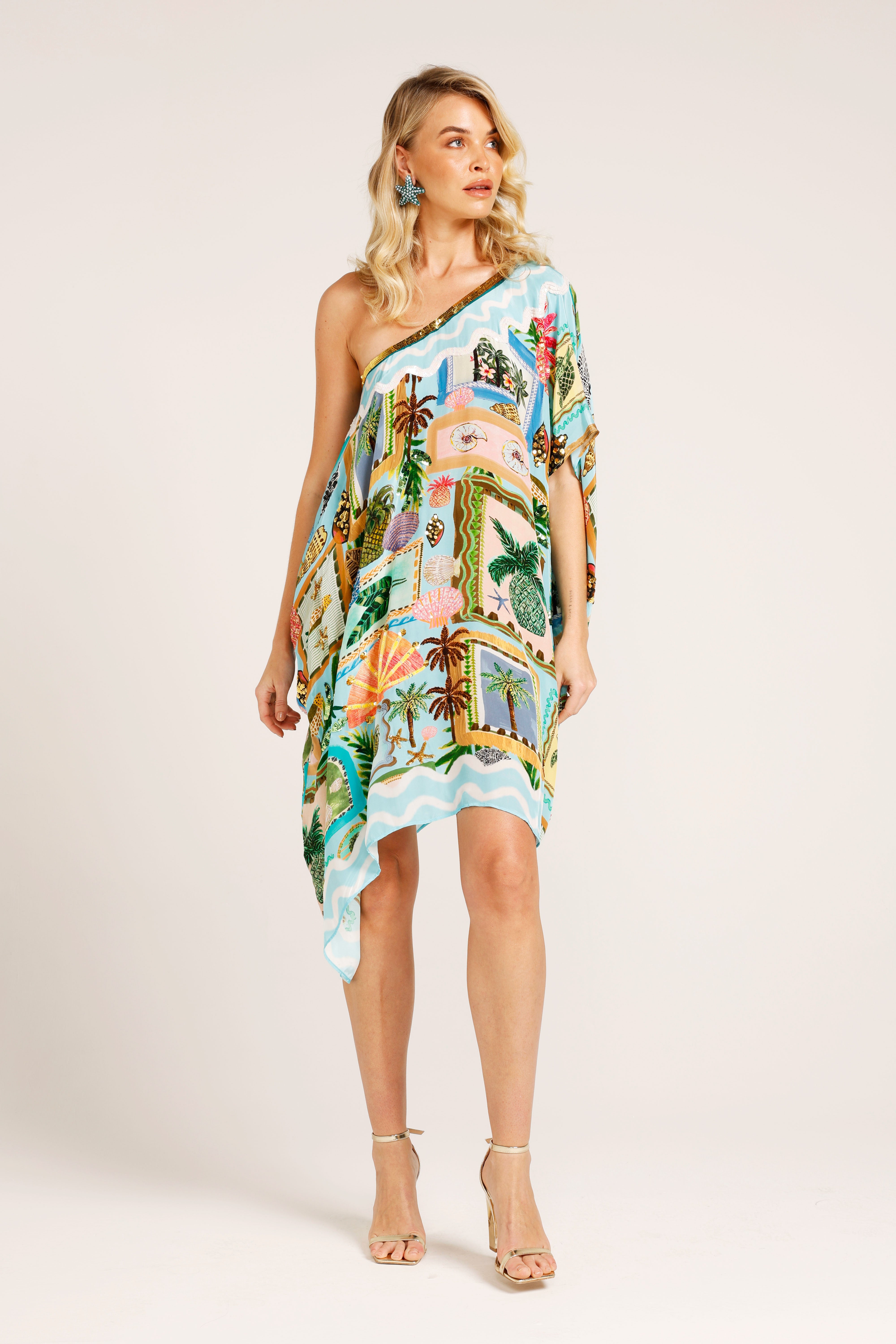 The Beach Shack Round Neck Kaftan (Short)