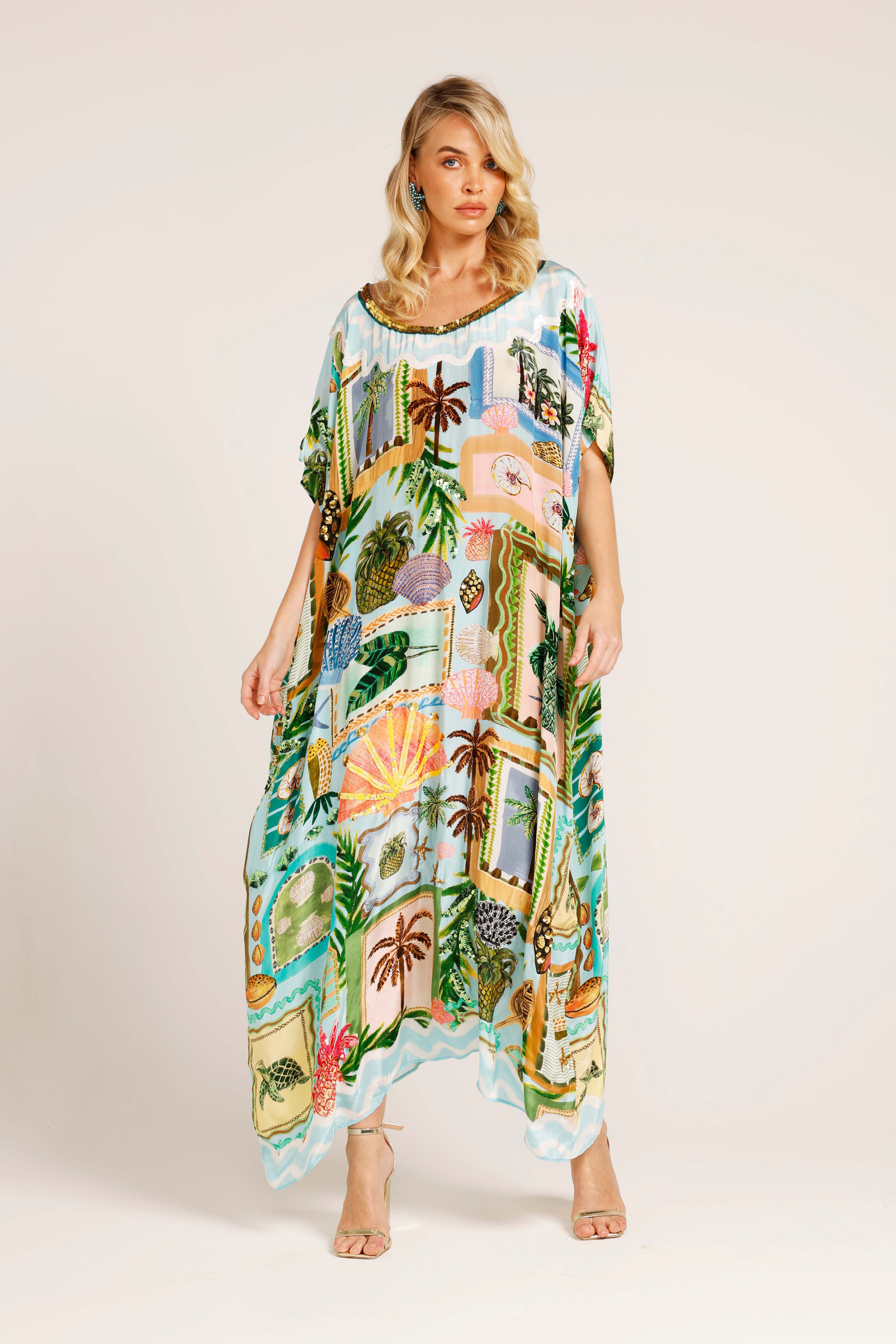 The Beach Shack Round Neck Kaftan (Long)