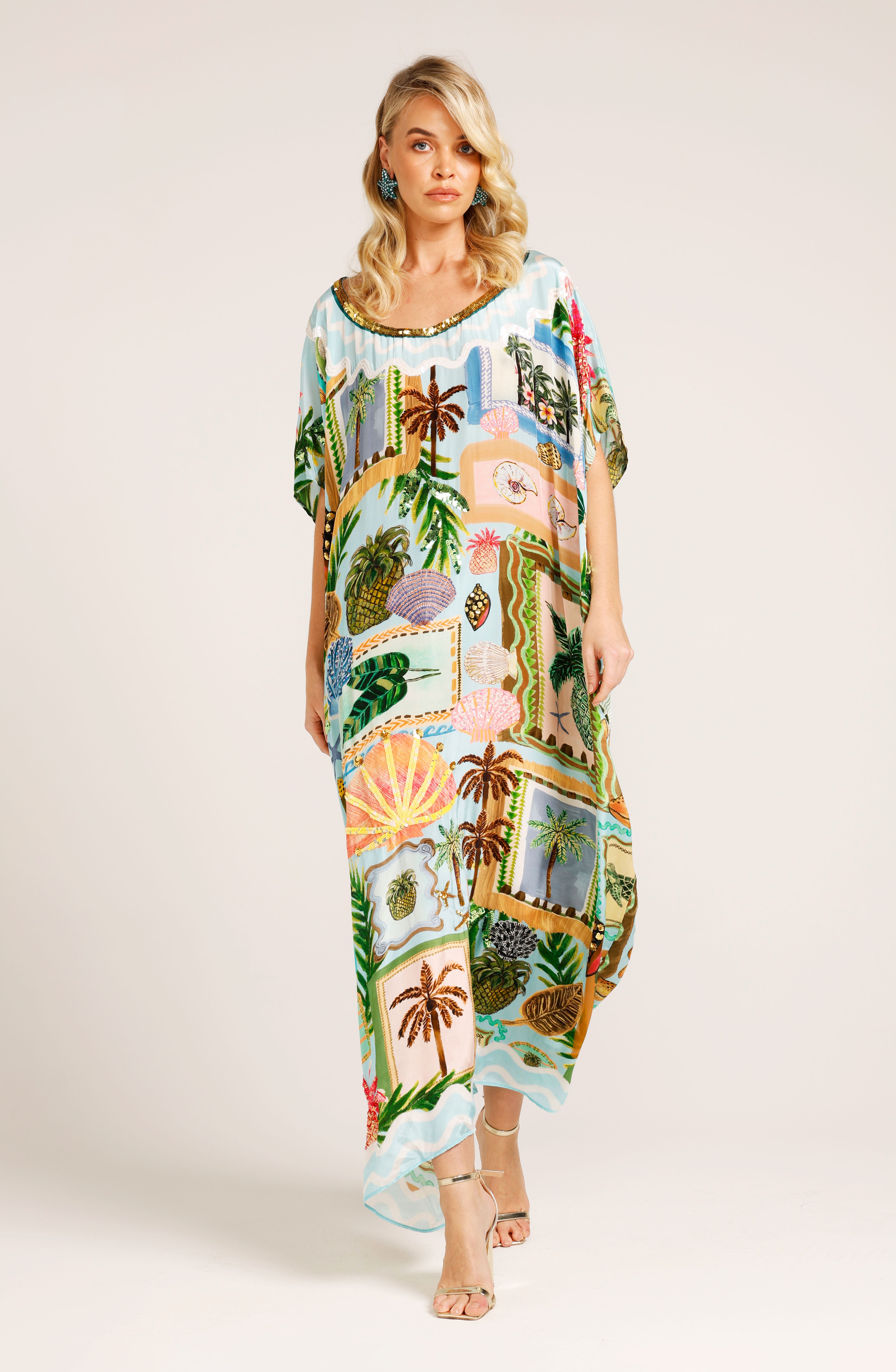 The Beach Shack Round Neck Kaftan (Long)