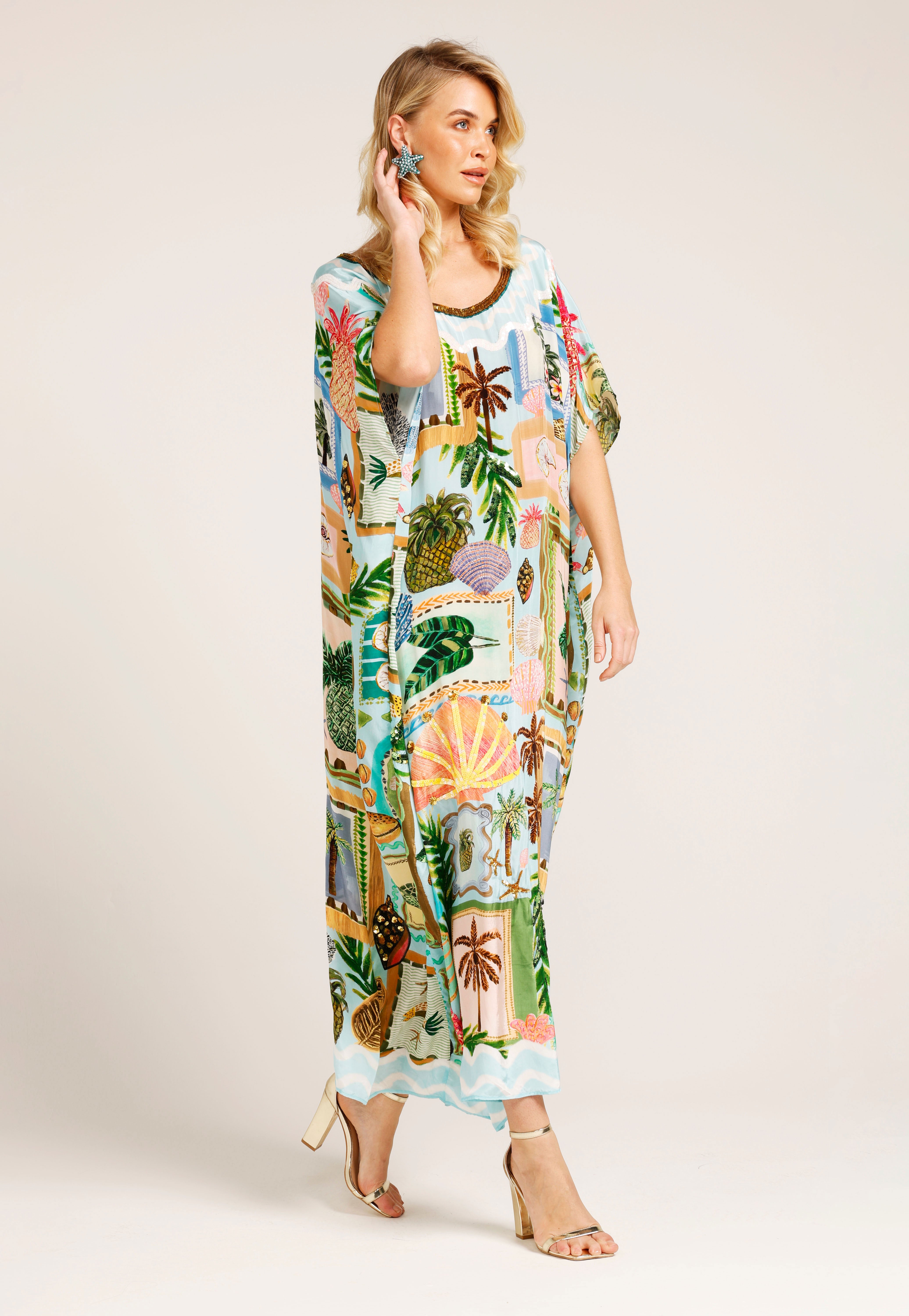 The Beach Shack Round Neck Kaftan (Long)