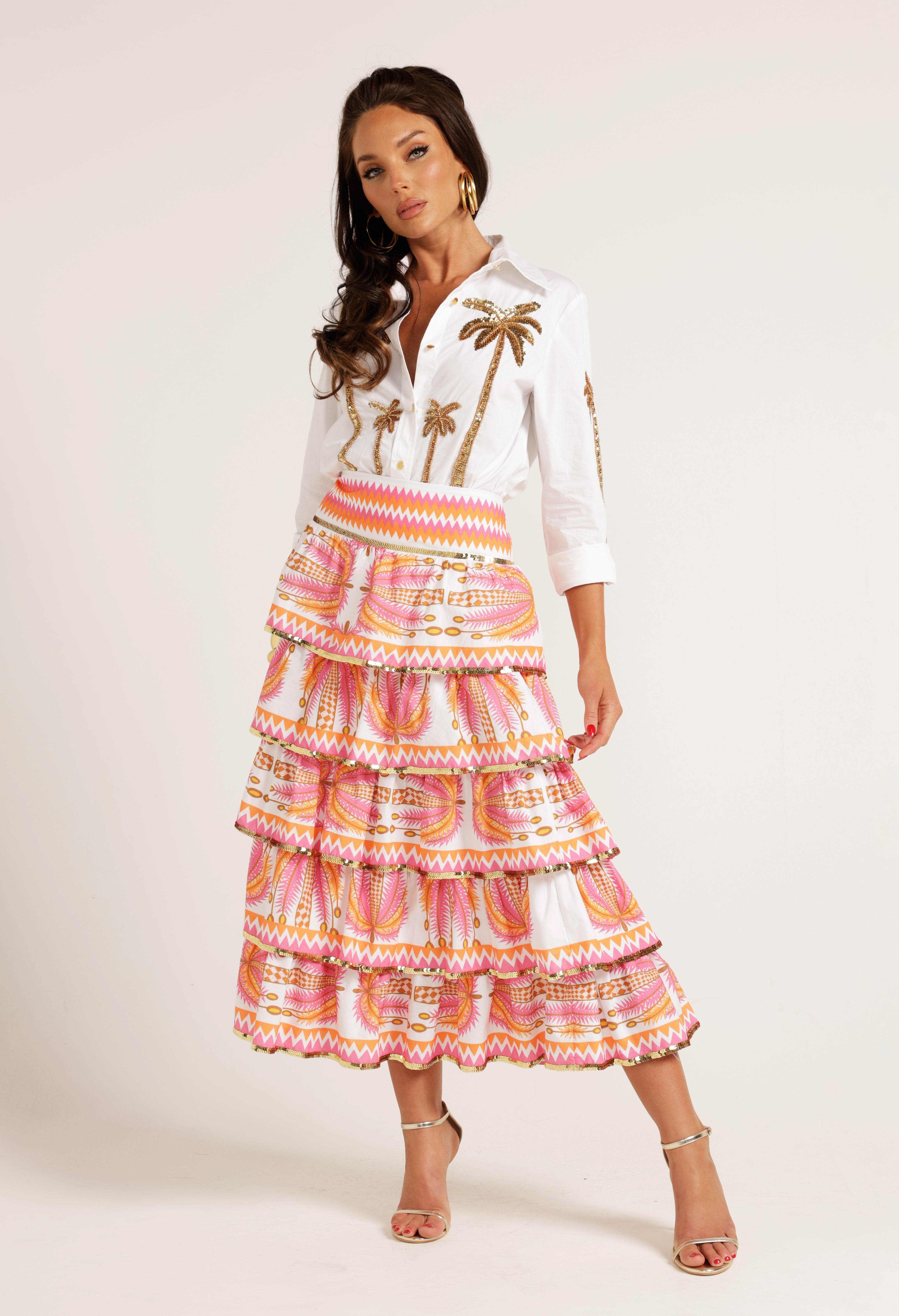 The Palm Ruffle Skirt