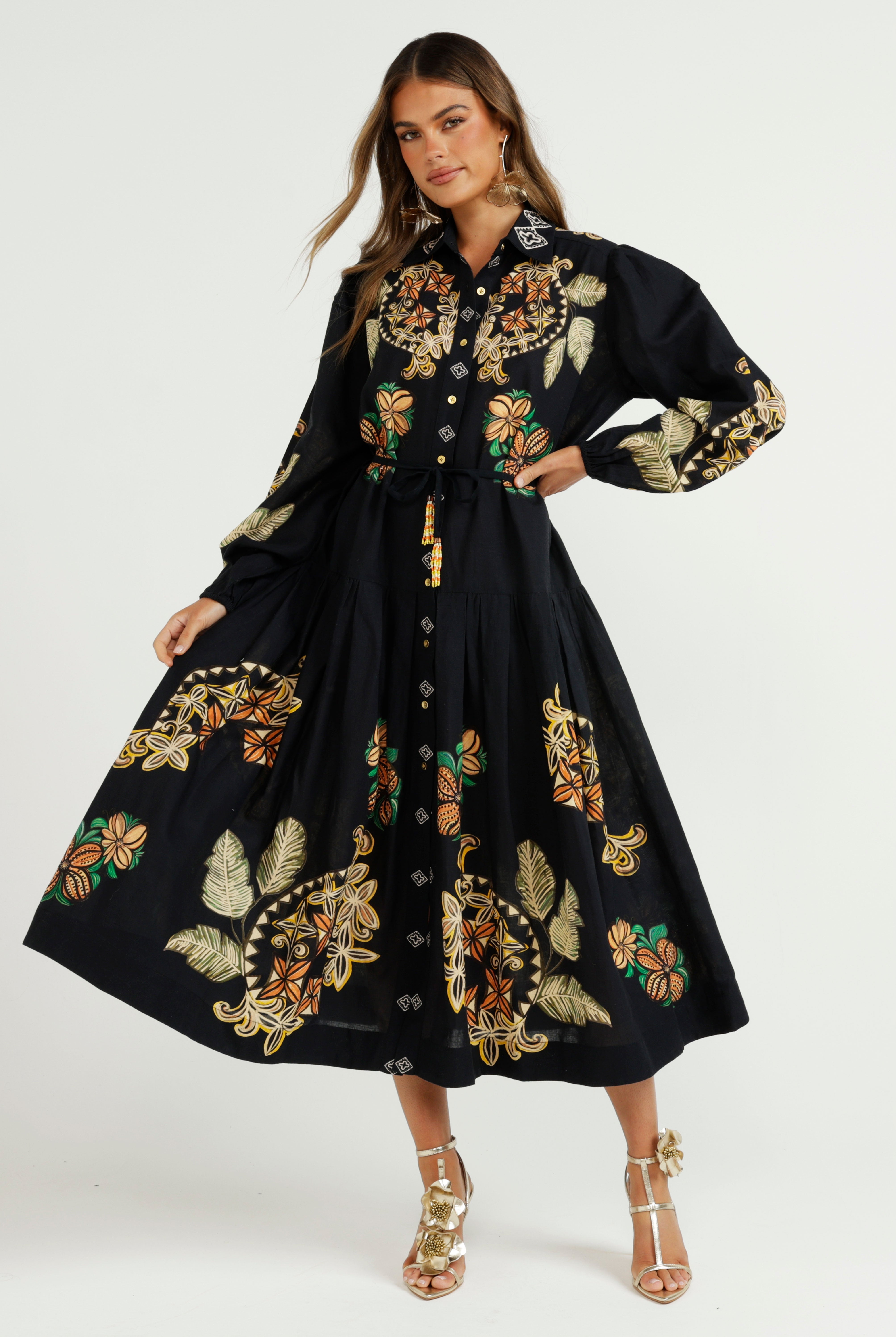 The Midnight Tropics Shirt Dress