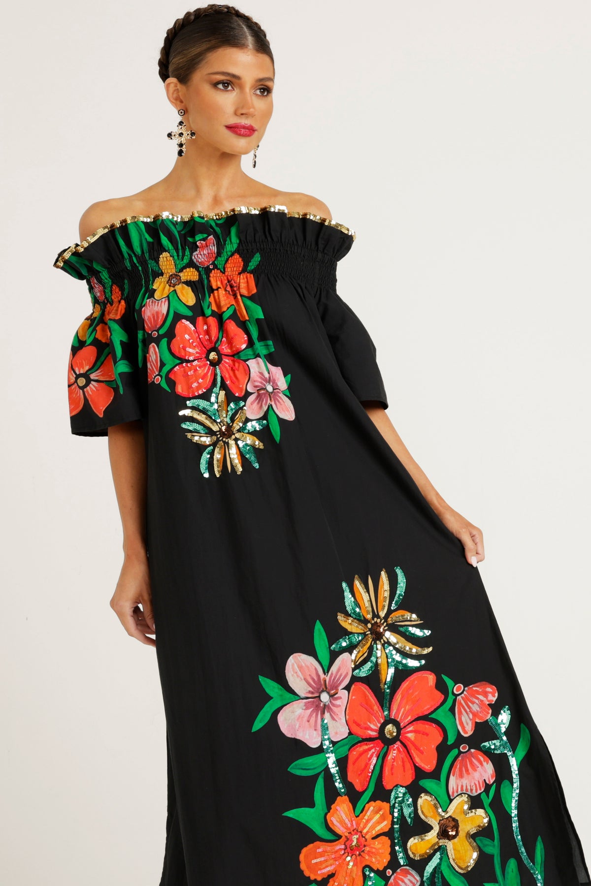 The Flores Paraíso Off Shoulder Dress