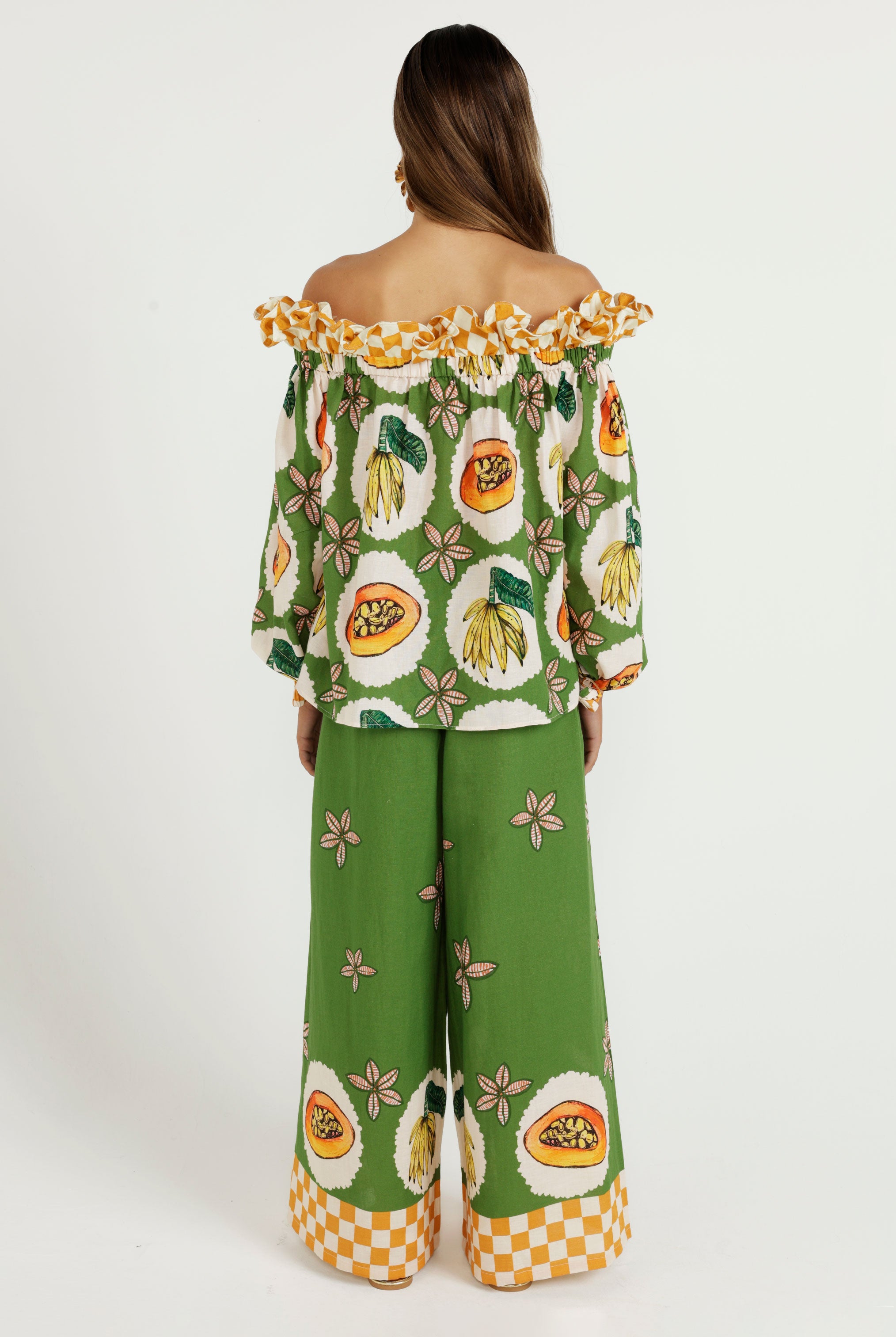 The Papaya Grove Ruffle Top